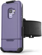 🏻 ultimate running companion: encased galaxy s9 armband case set for xs-xxl - rebel series, purple logo