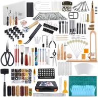 🔧 caydo leather working tool set - 509 pieces with instructions, punch cutter tools, letter and number stamp set, stamping set, tanned leather for beginners and professionals logo