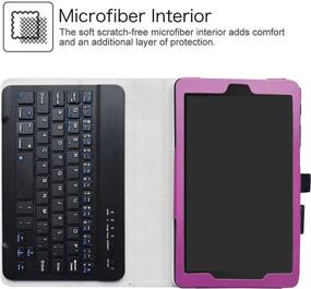 img 2 attached to 📱 LiuShan Alcatel Joy Tab Case with Wireless Keyboard - Detachable Stand and Purple PU Leather Cover for T-Mobile Alcatel Joy Tab 8-inch and 3T 8-inch Tablet