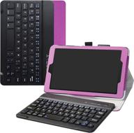 📱 liushan alcatel joy tab case with wireless keyboard - detachable stand and purple pu leather cover for t-mobile alcatel joy tab 8-inch and 3t 8-inch tablet логотип