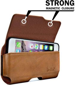 img 2 attached to 📱 Premium De-Bin Cell Phone Holster for Samsung Galaxy S21, S20, Note 10 & S7 Edge - Brown Belt Case with Clip & Loops - Compatible with Other Phone Cases