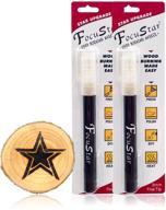 🔥 2-pack scorch pen marker set - focustar chemical wood burning pen - wood burned marker for diy projects with oblique head and round head - reversible fine tip in portable independent packaging logo