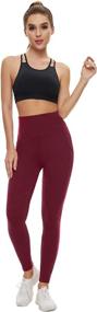 img 1 attached to Buttery Soft High Waist Yoga Pants with Pockets - Non See Through Women's Leggings for Tummy Control, Workout, and Athletic Activities