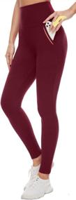 img 3 attached to Buttery Soft High Waist Yoga Pants with Pockets - Non See Through Women's Leggings for Tummy Control, Workout, and Athletic Activities