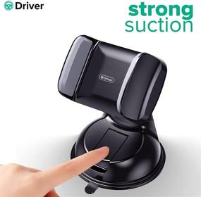 img 1 attached to 📱 DRIVER 360 Degree Rotation Short Arm Car Phone Mount, Dashboard and Windshield Cell Phone Holder for iPhone 12/11 Pro Max/11/XS/XR/X/8/7, Galaxy and More