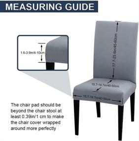 img 2 attached to 🪑 JQinHome 6 Pcs Dining Chair Slipcover: High Stretch, Removable & Washable Seat Protector for Home Party, Hotel, Wedding Ceremony in Light Grey