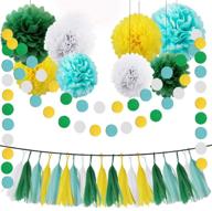 🎉 vibrant heartfeel 30pcs tissue paper pom poms & tassel garland kit for colorful wedding & birthday decor logo