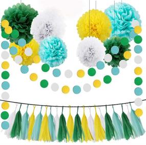 img 2 attached to 🎉 Vibrant HEARTFEEL 30pcs Tissue Paper Pom Poms & Tassel Garland Kit for Colorful Wedding & Birthday Decor