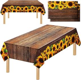 img 4 attached to 🌻 Disposable Countryside Sunflower Tablecloth Decoration