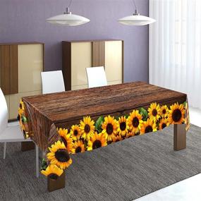 img 1 attached to 🌻 Disposable Countryside Sunflower Tablecloth Decoration