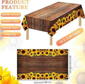 img 3 attached to 🌻 Disposable Countryside Sunflower Tablecloth Decoration