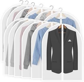 img 4 attached to 👚 QYBOOM Clear Full Zipper Garment Bags for Hanging Clothes, 24'' x 40'', Pack of 12 - Closet Storage Suit Bag Protector