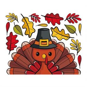 img 4 attached to Amosfun Thanksgiving Sticker Combination Decoration