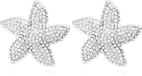 img 4 attached to 💫 Sparkling Starfish Earrings for Women and Teens - Gold/Silver Hawaiian Stud Earrings, Perfect Valentines Day Gift