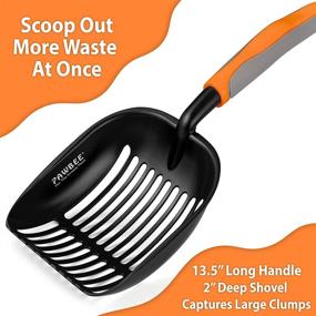 img 3 attached to 🐾 Premium Aluminum Alloy Cat Litter Scooper - Non-Stick Deep Shovel Poop Scoop with Long Non-Slip Handle - Heavy-Duty Kitty Metal Scooper with Storage Hook for Effortless Cat Poop Sifting, Catbox Cleaning Tool