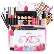 💄 pure vie all-in-one makeup set - holiday birthday cosmetic starter bundle with eyeshadow palette, lipstick, lipgloss, concealer, mascara, foundation brush - full kit for women - essential makeup kit logo