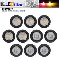 🚦 ledvillage 10 pcs 3/4 inch surface mount clear lens marker lights: 5 amber & 5 red led clearance bullet lights for trailers logo