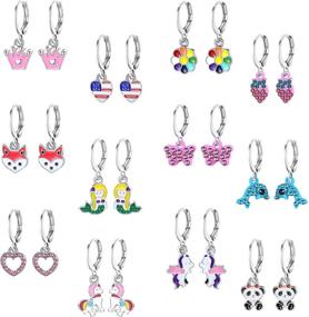 img 4 attached to Earrings Hypoallergenic Acrylic Butterfly Cartoon