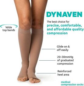 img 2 attached to 🧦 Optimized for SEO: SIGVARIS Women’s DYNAVEN Open Toe Calf-High Compression Socks 20-30mmHg