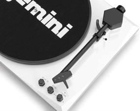 img 1 attached to 🎶 Gemini Sound TT-900 Stereo Belt Drive Turntable Sound System Set, 3 Speed Vinyl Record Bluetooth Player with Dual 50W Speakers, Black/White - Improved SEO