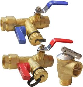 img 4 attached to 🚿 Hourleey 0.75 Inch IPS Isolator Tankless Water Heater Service Valve Kit, with Pressure Relief Valve, Premium Brass for Optimal Performance