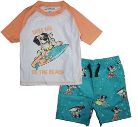img 1 attached to Turquoise Boys' Quicksand Swimwear Set - 2 Piece Swimsuit Trunks