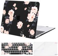 👜 чехол mosiso для macbook air 13 дюймов 2020 2019 2018 выпуска a2337 m1 a2179 a1932 - совместим с retina-дисплеем, touch id, пластиковый камелий хард-шелл с защитным экраном и клавиатурой - черный. логотип