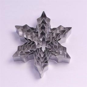 img 1 attached to ❄️ Набор форм для печенья с изображением снежинки - 5 штук из нержавеющей стали для зимней выпечки