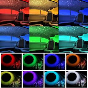 img 2 attached to 💫 AMKI 16W Fiber Optic Lights, Starlight Headliner Light Kit with APP/Remote Control and Sound Activated Mode for Car and Home Decoration - 0.75mm/0.03in Optical Fiber Cable Strands, 6.5ft/2m Length, 300pcs