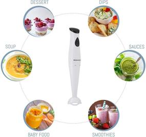 img 1 attached to 🔌 Elite Gourmet EHB-2425X Electric Immersion Hand Blender - Mixer, Chopper, 1-Touch Control, 150W, White