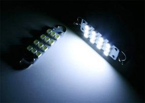 img 2 attached to Xenon White iJDMTOY 12-SMD-3528 1.72-In 43mm Festoon LED Bulbs, Perfect for Car Side Door Courtesy Lights - Compatible with 211-2, 212-2, 214-2, 561 Rigid Loop
