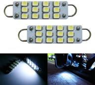 xenon white ijdmtoy 12-smd-3528 1.72-in 43mm festoon led bulbs, perfect for car side door courtesy lights - compatible with 211-2, 212-2, 214-2, 561 rigid loop logo