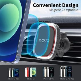 img 1 attached to 📱 Magnetic Car Phone Mount for Dashboard and Air Vent, OQTIQ Phone Holder with 360° Adjustable Strong Magnet, Ideal for iPhone 12 Series/MagSafe Case, LG, Samsung Galaxy, and More