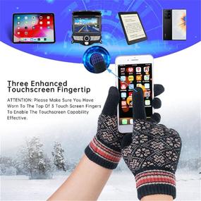 img 2 attached to 🧤 Stay Warm and Tech-Savvy with Thickened Men's Winter Beanie Touchscreen Gloves