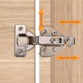 img 3 attached to 🔧 Furniware 10 Pack Soft Close Cabinet Hinges, Adjustable 3D Full Overlay Butterfly Hinges Nickel Plated, Ideal for Framed and Frameless Furniture- 105 Degree