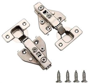 img 4 attached to 🔧 Furniware 10 Pack Soft Close Cabinet Hinges, Adjustable 3D Full Overlay Butterfly Hinges Nickel Plated, Ideal for Framed and Frameless Furniture- 105 Degree