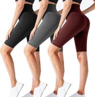 🩳 cthh 3 pack high-waisted biker shorts for women - workout, running, and yoga gym athletic shorts for women logo