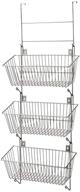 silver 3 level hanging wire basket bin set - ezoware over the door & wall mount storage organizer логотип