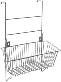 img 3 attached to Silver 3 Level Hanging Wire Basket Bin Set - EZOWare Over the Door & Wall Mount Storage Organizer