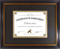 golden state art 11x14 black gold & burgundy color frame: perfect for 7x9 diploma/certificate with double mat & real glass (black over gold double mat, 1-pack) logo