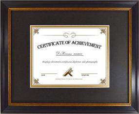 img 4 attached to Golden State Art 11x14 Black Gold & Burgundy Color Frame: Perfect for 7x9 Diploma/Certificate with Double Mat & Real Glass (Black Over Gold Double Mat, 1-Pack)