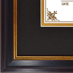 img 3 attached to Golden State Art 11x14 Black Gold & Burgundy Color Frame: Perfect for 7x9 Diploma/Certificate with Double Mat & Real Glass (Black Over Gold Double Mat, 1-Pack)
