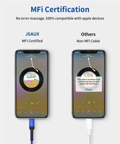 img 1 attached to 🔌 JSAUX Apple MFi Certified Lightning to 3.5mm Adapter - адаптер для наушников iPhone Audio Jack Converter для iPhone 13/12 Mini/12 Pro/11/11 Pro/11 Pro Max/SE/X XR XS 8 7, голубой