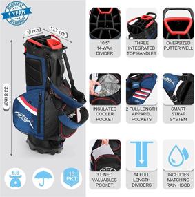 img 1 attached to ANTNA Golf Stand Bag: Lightweight 5.5LB Men's Golf Bag, 14 Way Divider, 8 Pockets