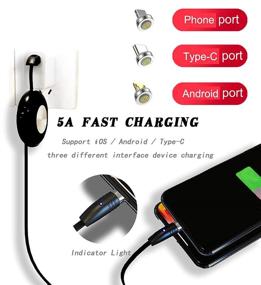 img 3 attached to 🔌 ANTAOCI 3-in-1 Multi USB Charging Cable with Retractable Design, One-Way Magnetic Connector, LED Light, and High-Speed 5A Data Transfer; Compatible with Cell Phones, Tablets, and More - Type C/Micro USB Charger Cable Included