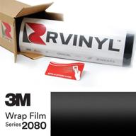 🚗 5ft x 1ft 3m 2080 s12 satin black vinyl vehicle car wrap film sheet roll + application card logo