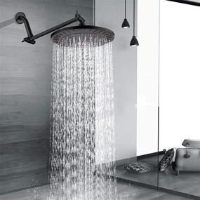 img 3 attached to 🚿 BRIGHT SHOWERS 9 Inch High Pressure Rainfall Showerhead: Luxury Round Rain Shower Head with Adjustable Angle in Oil-Rubbed Bronze Finish