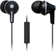 🎧 наушники panasonic ergofit с микрофоном и пультом управления вызовом - rp-tcm125-k - совместимы с iphone, android и blackberry - черные наушники в ухо с размерами s/m/l амбушюры логотип