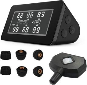 img 4 attached to 🚛 B-Qtech Solar Power TPMS with Repeater for RV Trailer - 6 External Sensors, Wireless Tire Pressure Monitoring System for Truck Tow Motorhome, Real-time Display of Pressure & Temperature, Range: 0 to 200psi