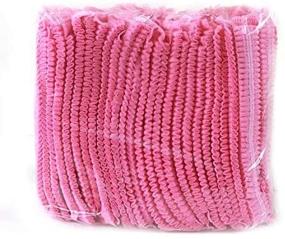 img 3 attached to 🧢 Pink Disposable Cap, Mob Caps, Hair Net Cap - 100pcs, Elastic Free Size for Cosmetics, Beauty, Kitchen, Cooking, Home Industries, Hospital